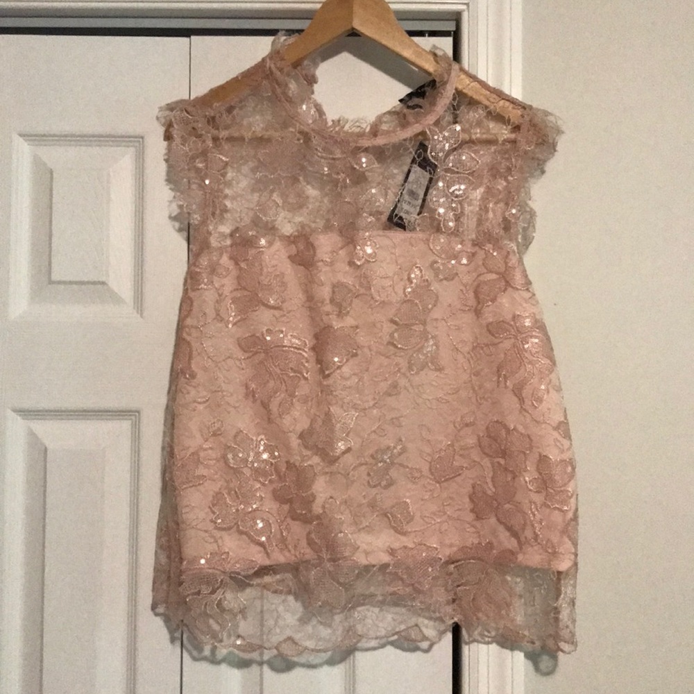 New look size 14 Pink lace top
